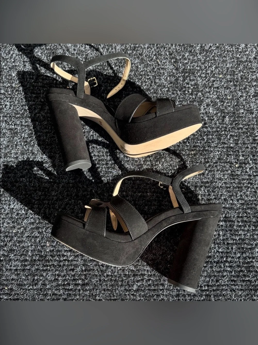 Coach Talina Suede Black Platform Sandals